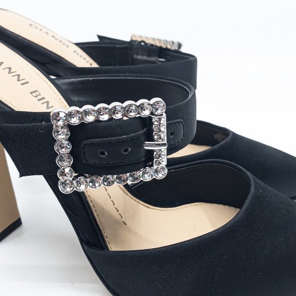 GIANNI BINI Black Satin Maleenah Mules Size 7 - G0222 - Picture 9 of 11